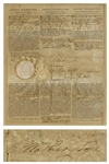 George Washington Three Language Ships Paper Signed as President -- Dated 15 July 1795